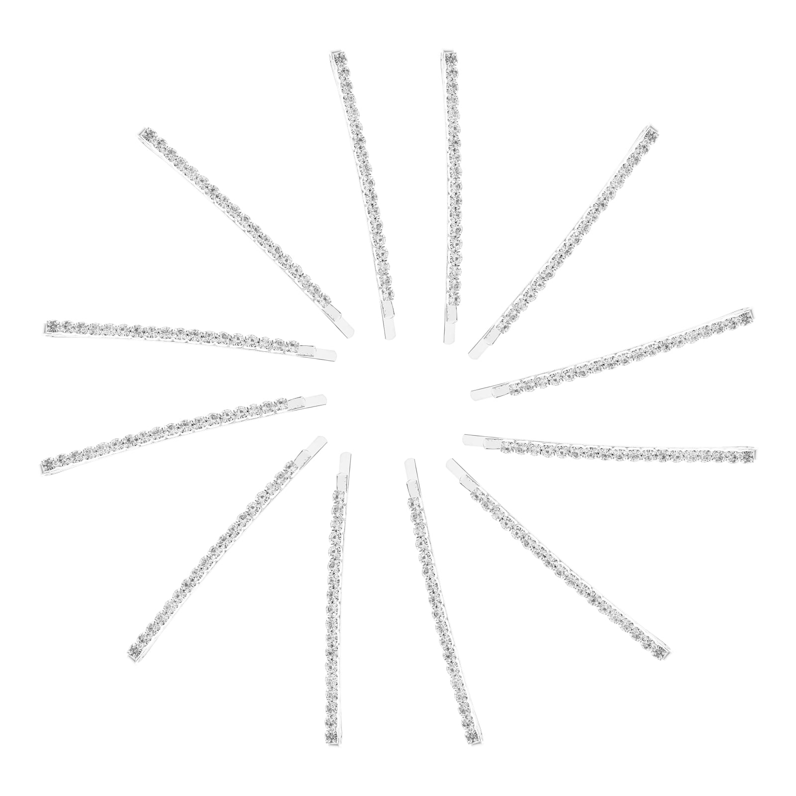 Zehuanyu  12 Pcs Hair Rings Silver Rhinestone Clips Eye-catching Hairpins Miss