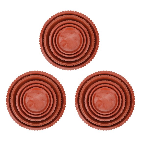 RENACLIPY 15Pcs Durable Plastic Plant Pot Saucers in Brown Round Shape for Indoor and Outdoor Plants