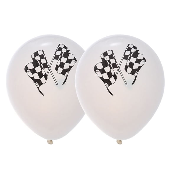 Zehuanyu 15 Pcs Party Balloons Black and White Racing Flag Sequin Confetti Balloons Inflatable Balloons (5 Pcs White + 5 Pcs 5 Pcs Silver Confetti Balloons)