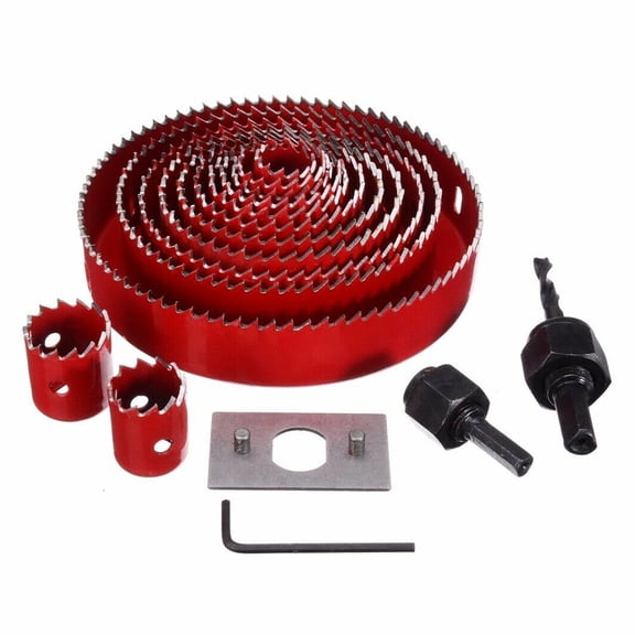 Zehuanyu 16 Pcs Metric Drill Bit Ratchet Woodworking Hole Saw Core Drill Bits 20X14CM Red