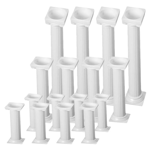 Zehuanyu 16pcs Roman Column Cake Stands Cake Tier Stacking Rods Cake Support Cake Pillars
