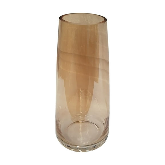 EXHUMKY Light Brown Glass Vase for Home Decor, Modern Nordic Style Flower Holder, Elegant Floral Display