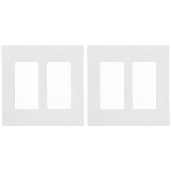 White Decorative Switch Plate Cover for Power Socket Use Plastic Material 2 Pieces