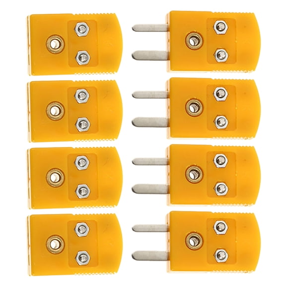 UPGRATOR K Type Thermocouple Plugs, Metal Plastic Connectors, Accurate Measurement, Orange 2Pairs