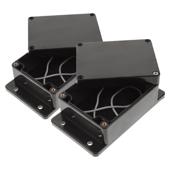 DEEPCRAFF Construction Sites Junction Box Black 2Pcs 6.0x3.5x2.2in