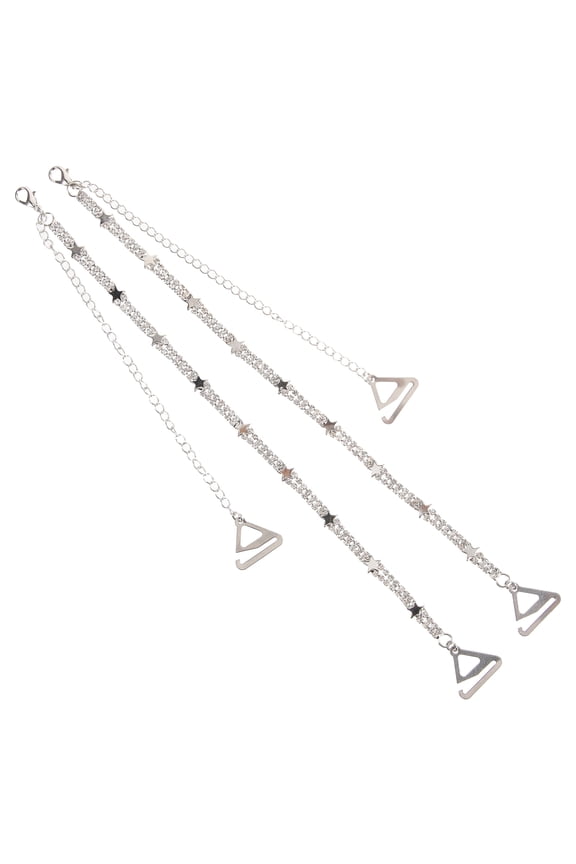 2 Pcs Breast Tape Invisible Shoulder Straps Women's Miss 28x2.2cm Silver