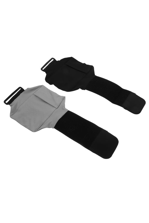 2 Pcs Cell Phone Leg Bag Magnetic Wallet Holder for Running While Man Elder Black