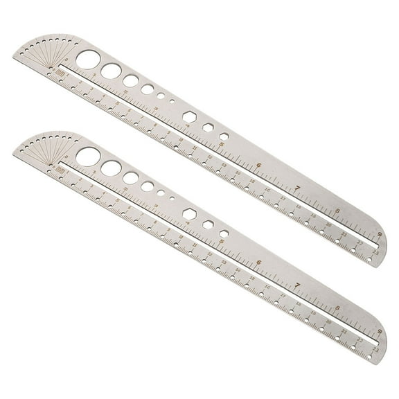 Zehuanyu 2 Pcs Clear Ruler Stainless Steel Scale Sturdy Exquisitely Made