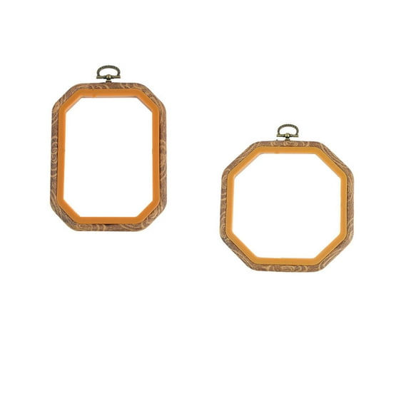 Zehuanyu 2 Pcs DIY Embroidery Hoop Display Rectangle Cross Stitch Frame