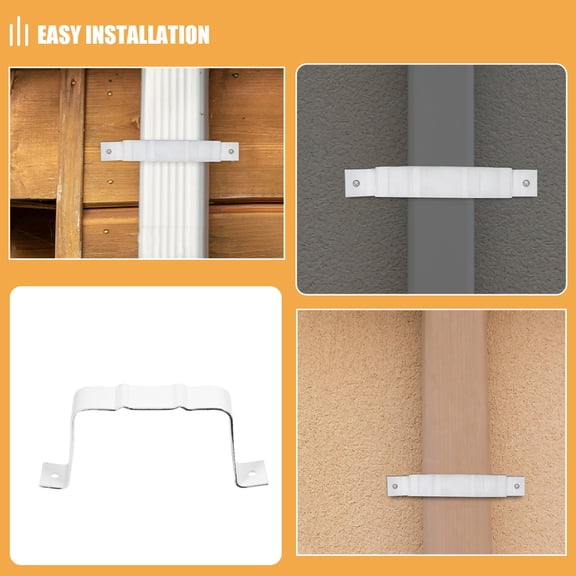 Zehuanyu 2-Pack White Downspout Gutter Hidden Bracket Drain for Efficient Water