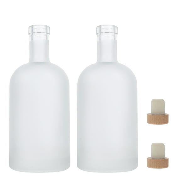 Zehuanyu 2 Pcs Empty Wine Bottle Soda Bottles Milk Tea Clear Water White