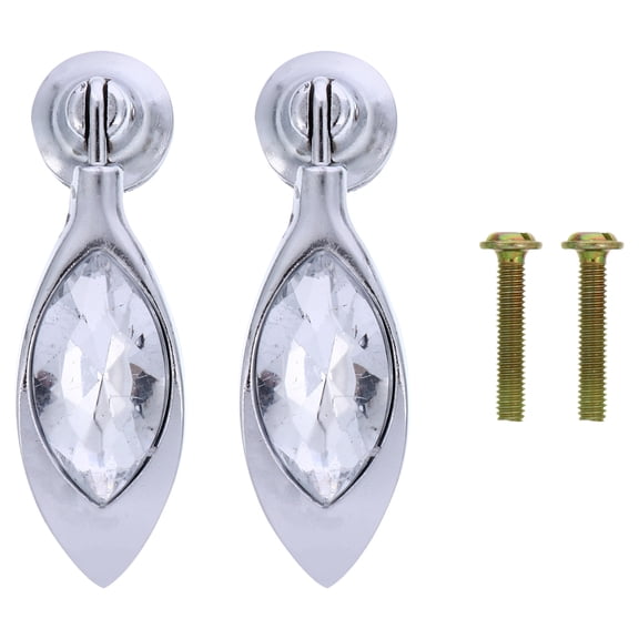 Zehuanyu  2 Pcs Handle Gold Decor Knobs Rhinestones Door Office Golden