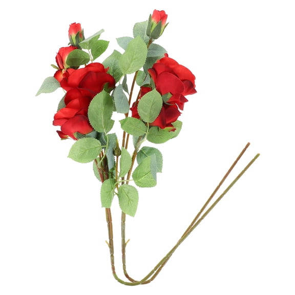 RENACLIPY 2Pcs Red Artificial Rose Bouquet Wedding Flower Prop for Household Decoration and Photography