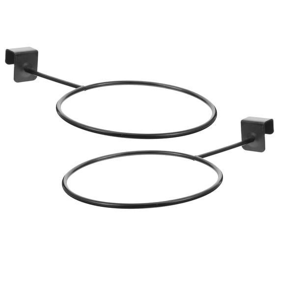 Zehuanyu 2 Pcs Interactive Basketball Display Bracket Basketball Showcase 14X25CM Black