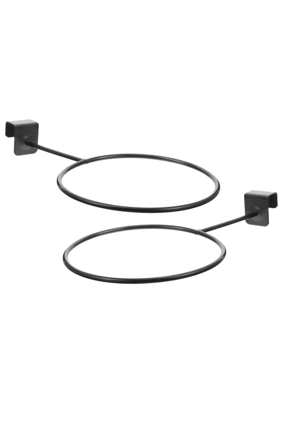 2 Pcs Interactive Basketball Display Bracket Basketball Showcase 14X25CM Black