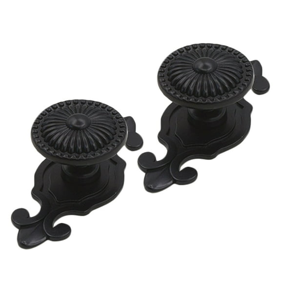 Zehuanyu 2 Pcs Kitchen Hooks Handle Door Knobs 7.4X3.2X2.7CM Black