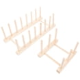 thumbnail image 1 of RENACLIPY Kitchen Storage Rack Set of 2 Beige Wood Plate Holders for Efficient Kitchen Organization, 1 of 8