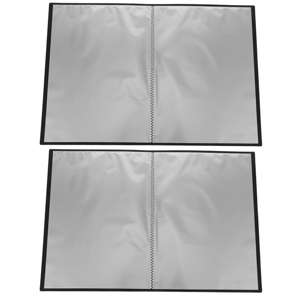 Zehuanyu  2 Pcs Music Folders Paper Organizer Black Data Book Transparent Test Information