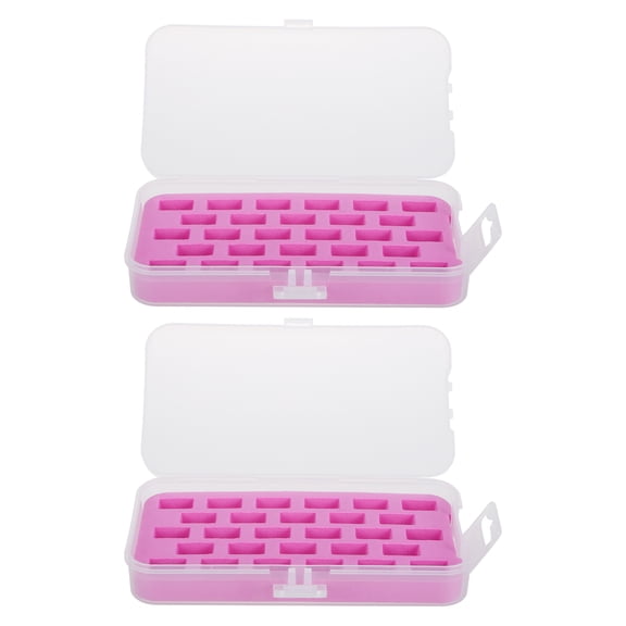 Rosy Bobbin Storage Case with 28 Slots for Sewing Machine Accessories, Large Capacity Plastic Organizer Box
