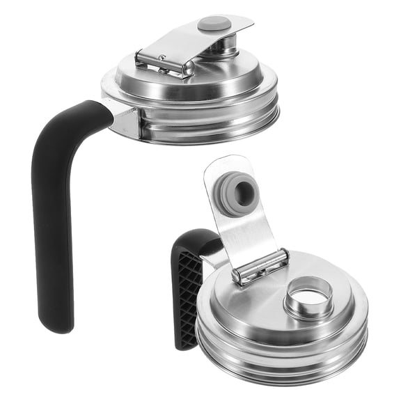 Zehuanyu 2-Pack Stainless Steel Jar Lids with Black Latches