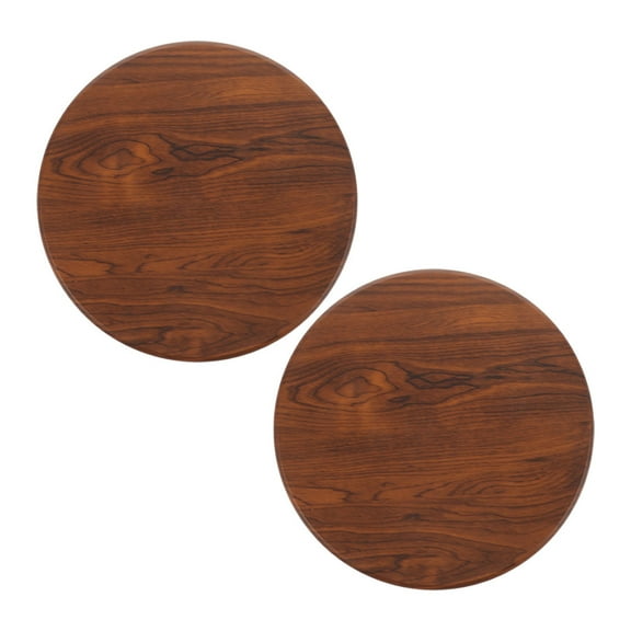 Hytrove 2Pcs Wooden Stool Kit Round Seat Replacement with Comfortable Cushion Brown Solid Wood