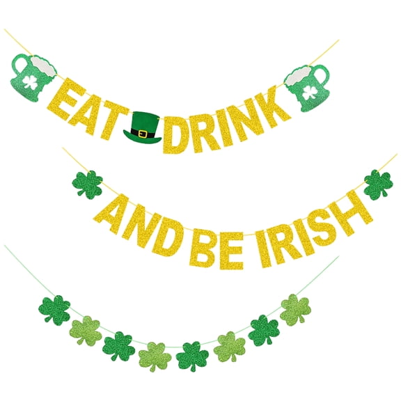 RENACLIPY St. Patrick's Day Party Supplies Assorted Colors Paper Decorations for Themed Celebrations 2 Sets