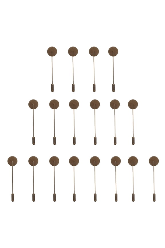 20 Pcs Metal Label Pin Trays for DIY Use Olive Green Brooch Base Safety Pin Craft Supplies