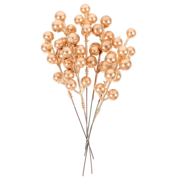 Zehuanyu 20 Pcs Party Decorations Fake Burgundy Berry Picks Artificial Faux Glitter Golden