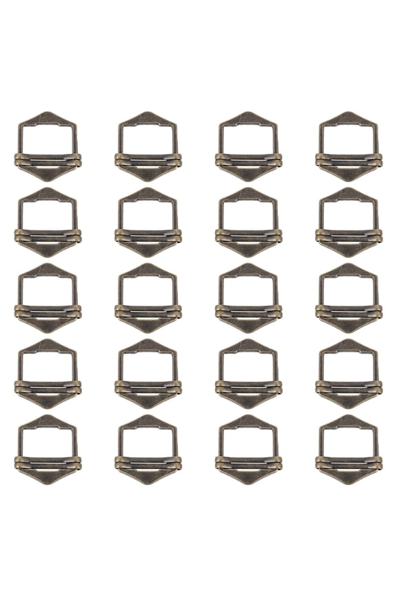 SOPOTUTU Metal Slide Buckles 3 x 0.8in Bronze Zinc Alloy Set for Crafts, Bags, Straps, Projects, and Accessories