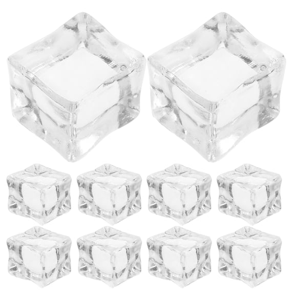 Zehuanyu 20 Pcs Transparent Ice Cubes Accessories Simulated