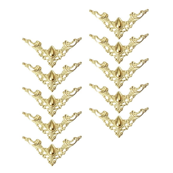 Zehuanyu  20 Pcs Vintage Book Corner Decor Cover Countertop Brackets Baseboard Golden