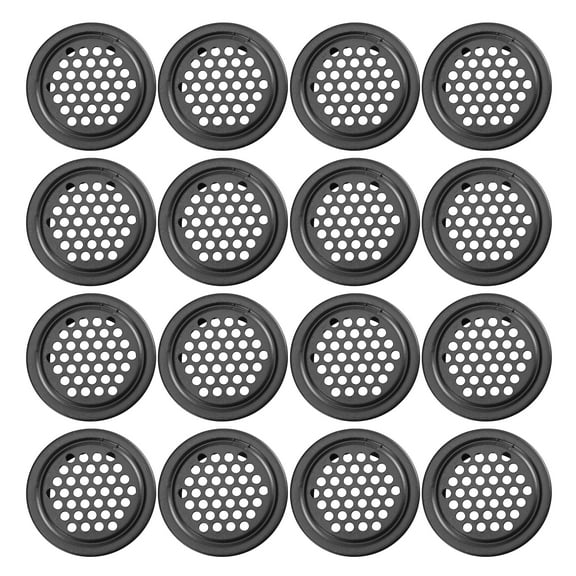 Zehuanyu  20 Pcs Wardrobe Mesh Hole Air Vent Exhaust Fans Bathroom Portable Conditioner Window Kit Black