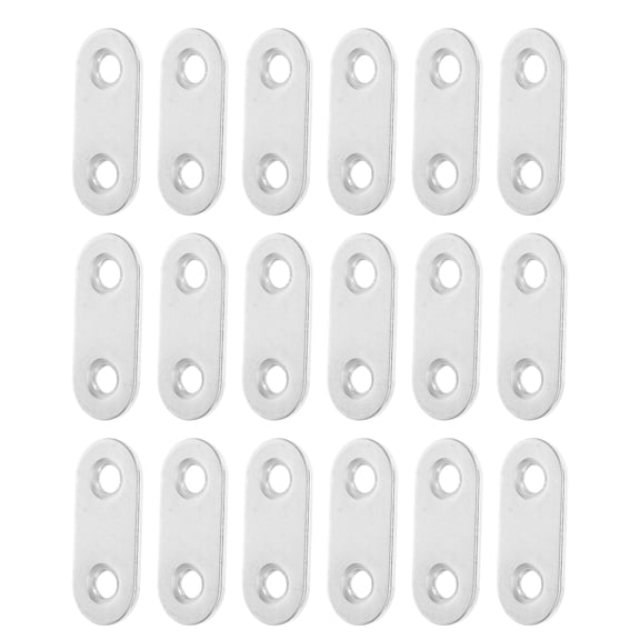 Zehuanyu 20pcs Stainless Steel Flat Corner Brace Cabinet And Furniture Repair Flat Brace Straight Bracket With Screws Ideal For Wood Fixing And Mounting