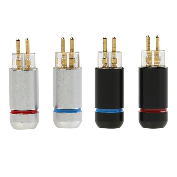 Zehuanyu 2-Pack 0.78MM Metal Audio Cable Plug Adapter, 2 Headset Connector for HiFi Headphones, Professional Earphone Audio Adapter (Black)