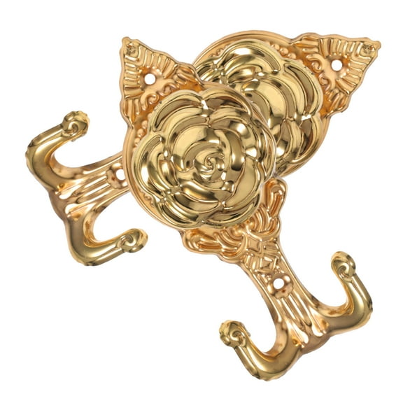 Zehuanyu 2pcs Flower Shaped Hooks Wall Hanging Hook Iron Double-hook Hangers Hanging Hooks