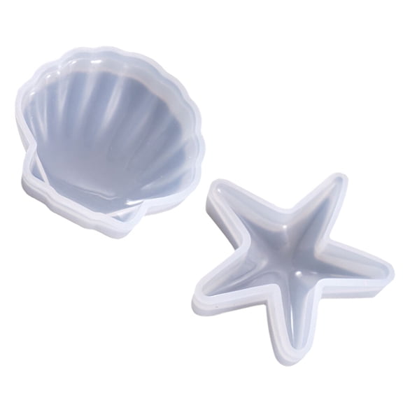 Zehuanyu 2-Pack Silicone Molds for Crafts Sea Star and Shell Shaped Resin Moulds Decoration Tools