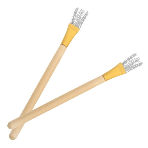 Zehuanyu 2pcs Pottery Clay Wire Brush With Wooden Handle Sculpting Tools For Modeling And Texturing Ceramic Polymer Clay Projects