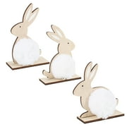 YOSADIER Animal Wood Crafts Bunny Sign Wood 3Pcs