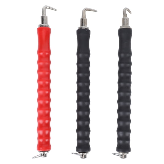 RENACLIPY 3-Pack Steel Bar Tying Hooks in Black for Fast, Efficient Rebar Winding and Knotting
