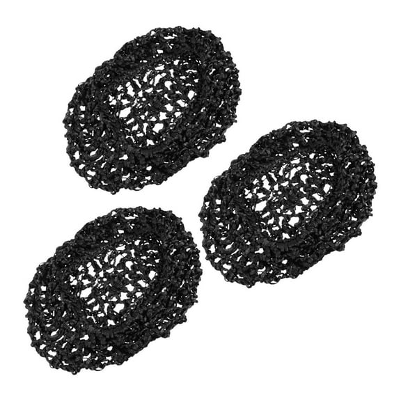 Zehuanyu 3 Pcs Net Bag Hair Wig Colored Hat Handmade African Miss Woman Black