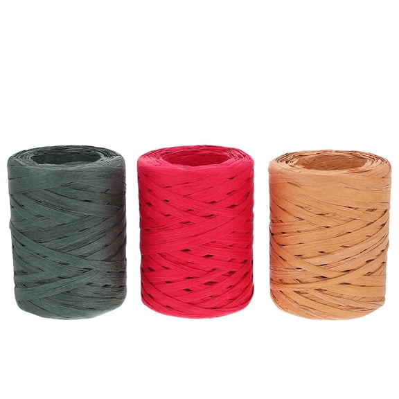 Zehuanyu  3 Rolls Crochet Ribbon Moss and Grass Decoration Raffia