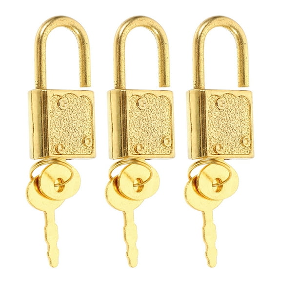 3 Set Mini Lock Padlock for Jewelry Box and Treasure Chest Latch Accessory