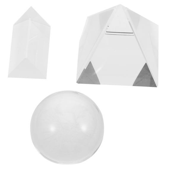 3pcs Crystal Pyramid Prism Optical Triangular Prism for Teaching Playing Photography Science and Home Decor Crystal