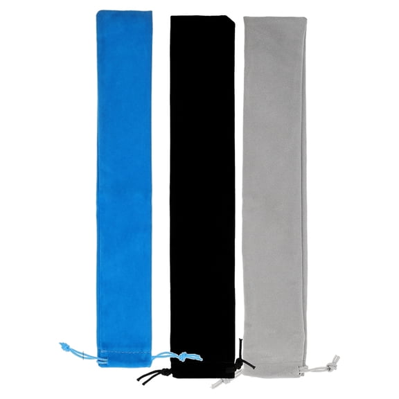 Zehuanyu 3pcs Suede Flute Storage Bags Drawstring Music Instrument Pouch Soft Recorder Holder Case Portable Instrument Carrier for Flutes Clarinet Drumsticks