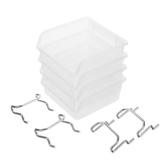 Zehuanyu 4 Pcs Base Perforated Board Storage Box Shopping 11.00X10.00X5.00CM Transparent