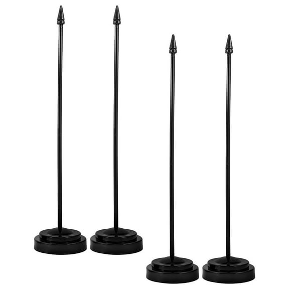 Hytrove Indoor Flag Poles with Base Flag Pole Black Plastic Use Events 4Pcs