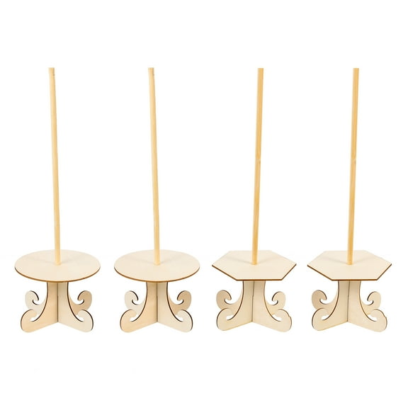 Zehuanyu 4 Pcs Wooden Doughnut Stand Set, Practical Donut Rack Holder for Desserts and Bagels, Kitchen Display