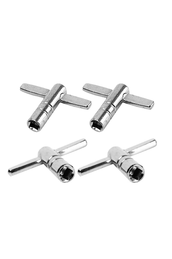 4 Pcs Drum Tuner Keychain Piano Tuning Drum Wrench 4.70X3.50X0.80CM Silver