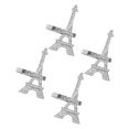 thumbnail image 1 of Zehuanyu 4 Pcs Eiffel Tower Napkin Holder Napkin Ring Banquet 5.90X3.50X3.00CM Silver, 1 of 7