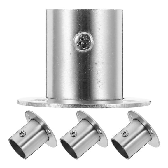 Zehuanyu 4 Pcs Pvc Mounting Bracket Round Handrail Base Hooks Duct Silver